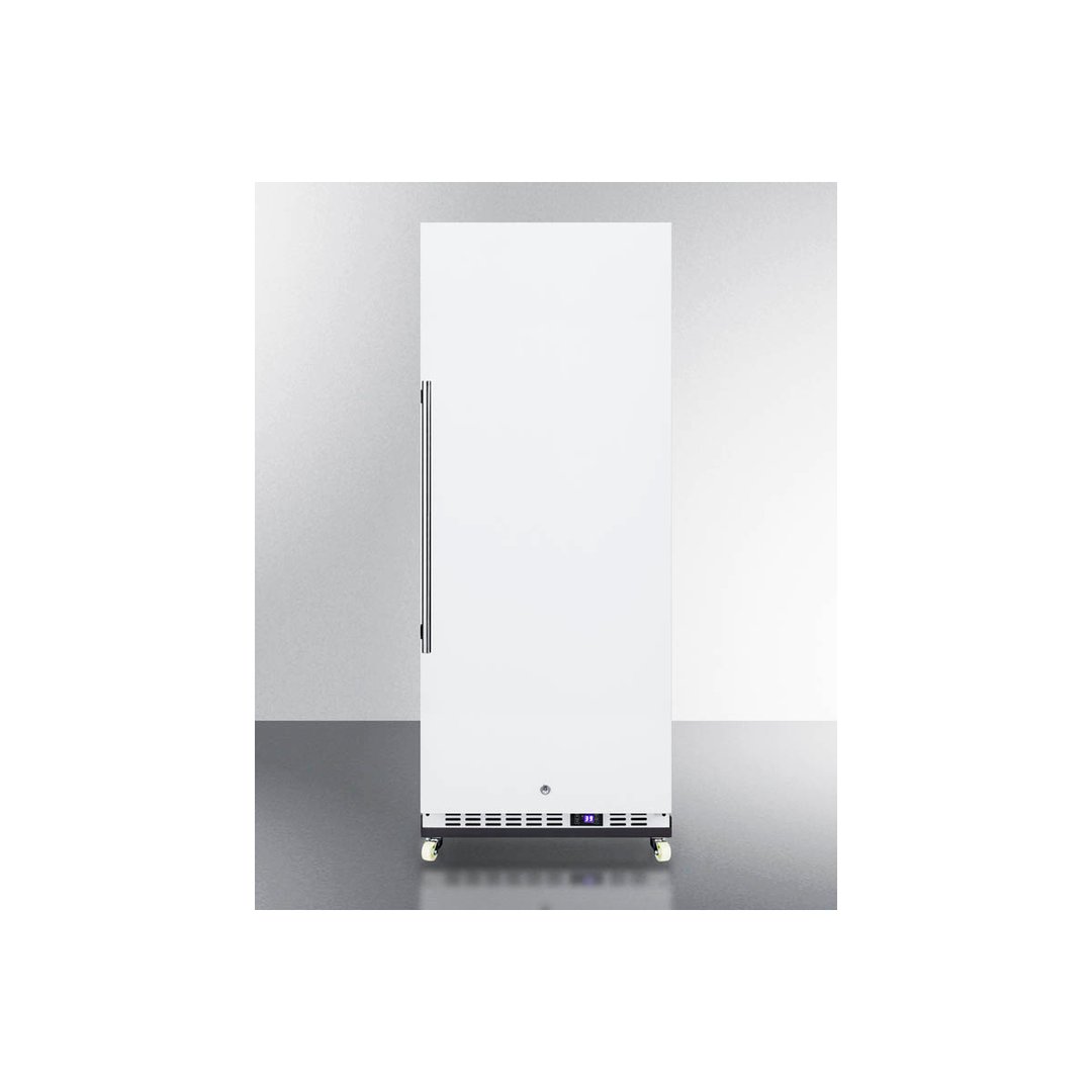 Accucold FFAR12WRI Reach-In Refrigerator in White, Reversible Solid Door with Lock, 10 cu. ft.