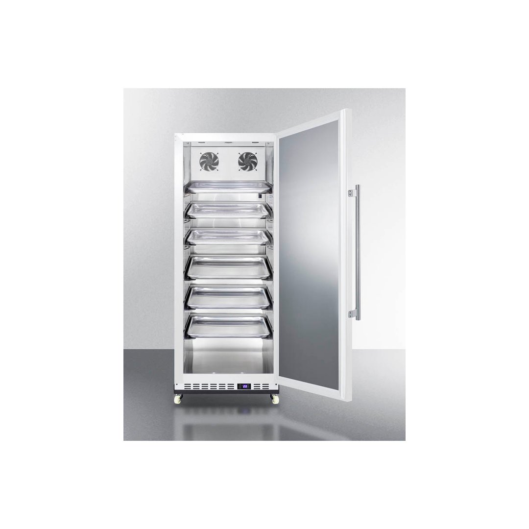 Accucold FFAR12WRI Reach-In Refrigerator in White, Reversible Solid Door with Lock, 10 cu. ft.