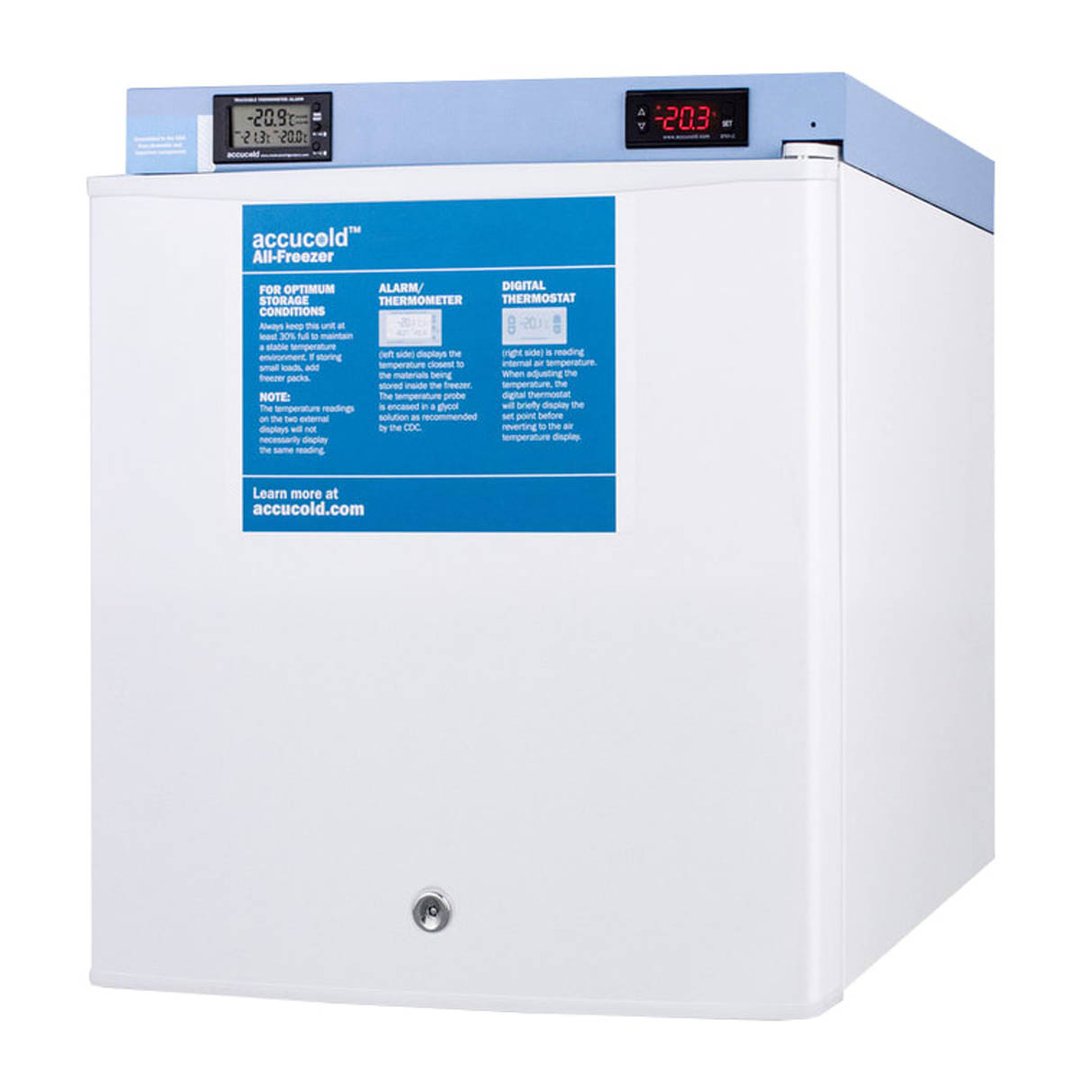 Accucold FS24L7MED2 18-1/2" Solid Door Medical Undercounter Freezer, 1.4 cu. ft.