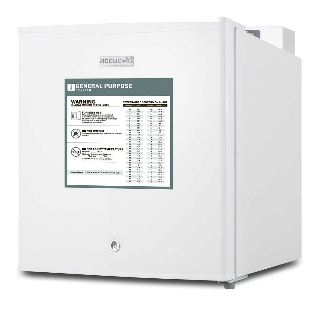 Accucold FS24LGP Solid Door Medical Compact All-Freezer, 1.4 cu. ft.