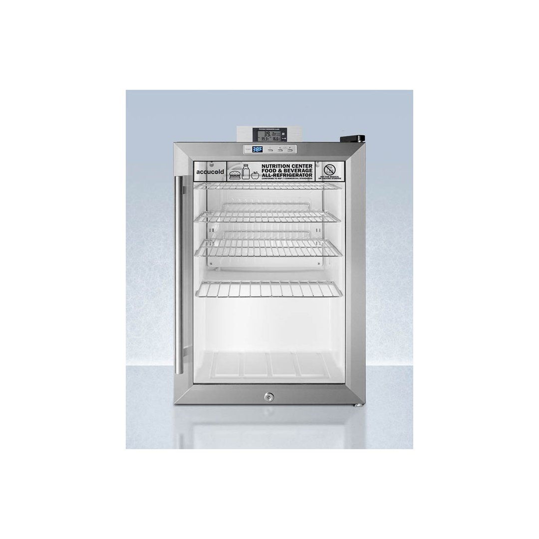 Accucold SCR312LNZ One Glass Door Undercounter Nutrition Center Refrigerator