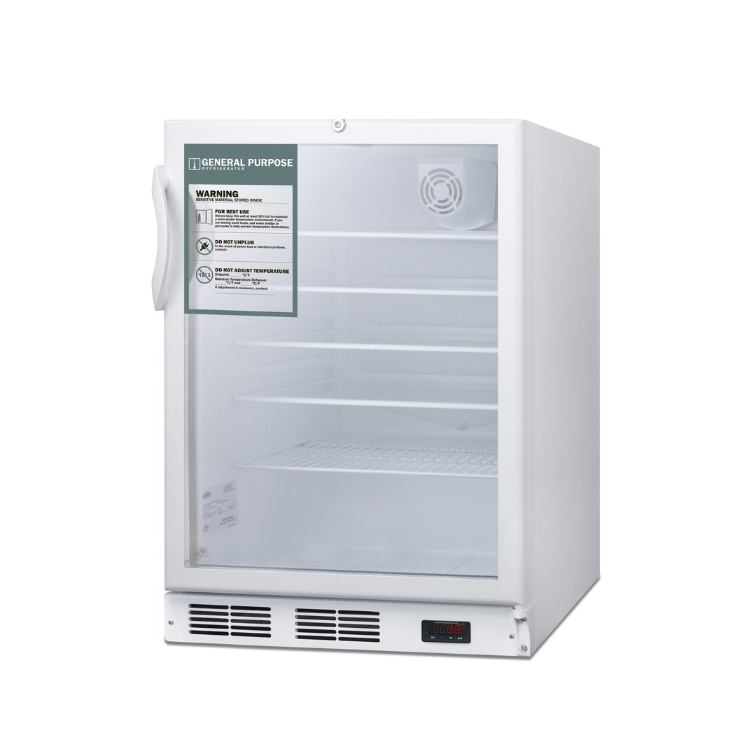 Accucold SCR600GLBIADAGP Glass Door Undercounter All-Refrigerator, ADA Compliant