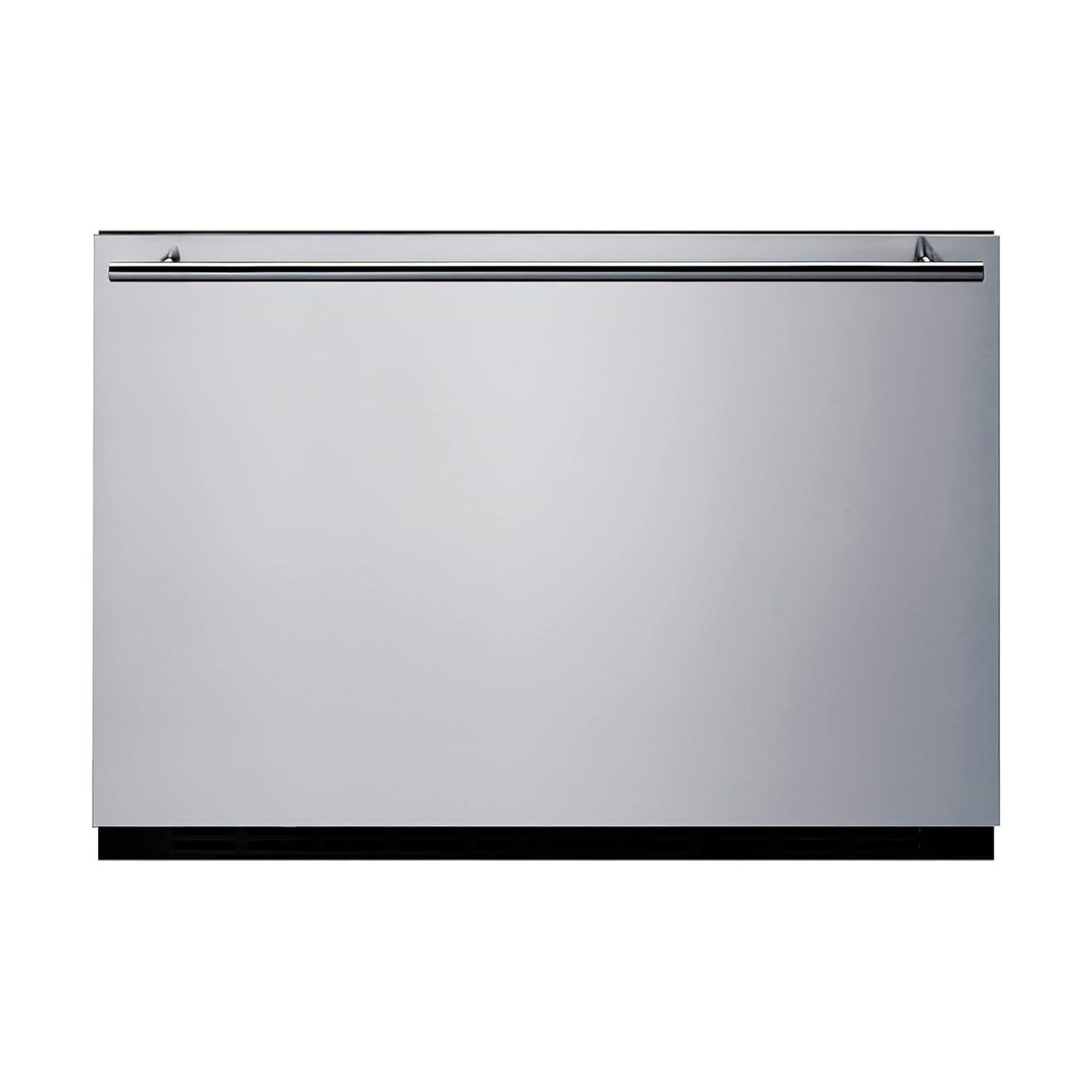 Summit SDR24 24" Built-in Stainless Steel 1-Drawer Undercounter Refrigerator in Black, 2 cu. ft.