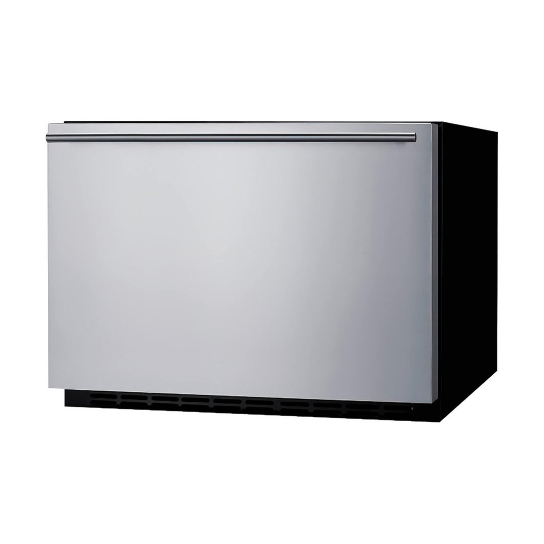 Summit SDR24 24" Built-in Stainless Steel 1-Drawer Undercounter Refrigerator in Black, 2 cu. ft.