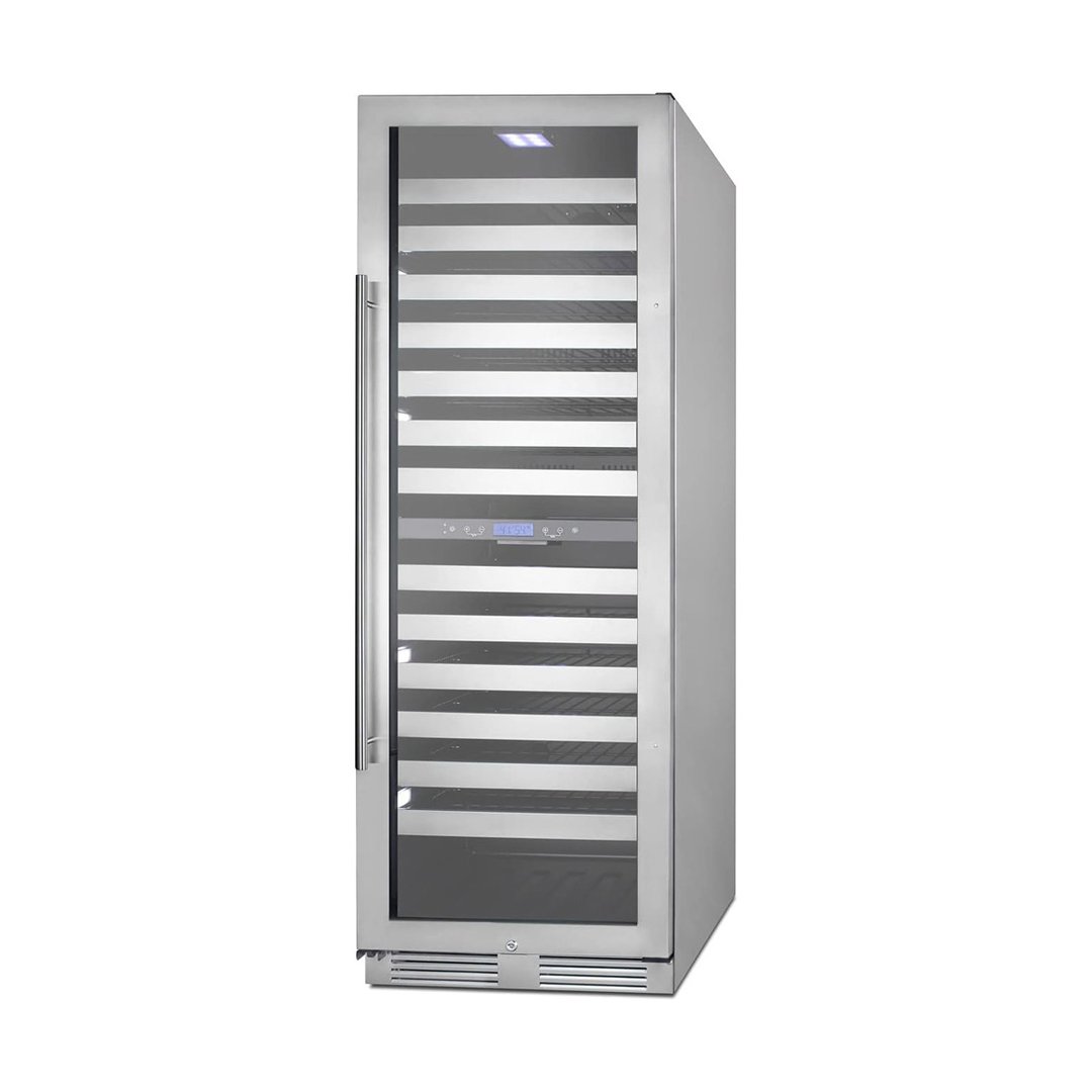 Summit SWCP2163CSS 24" Glass Door Wine Refrigerator, Dual Temperature, 163 Bottles
