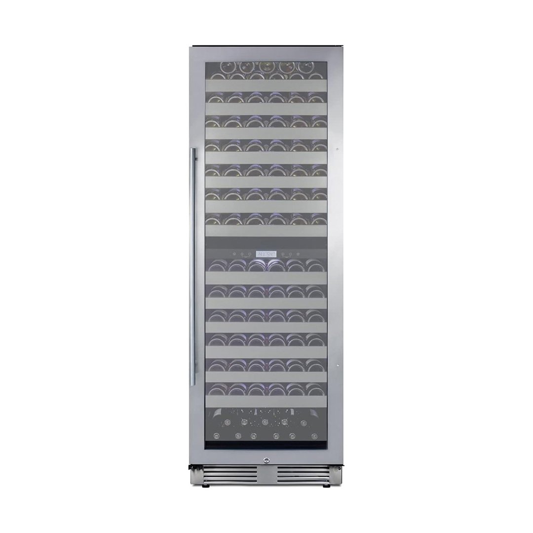 Summit SWCP2163CSS 24" Glass Door Wine Refrigerator, Dual Temperature, 163 Bottles