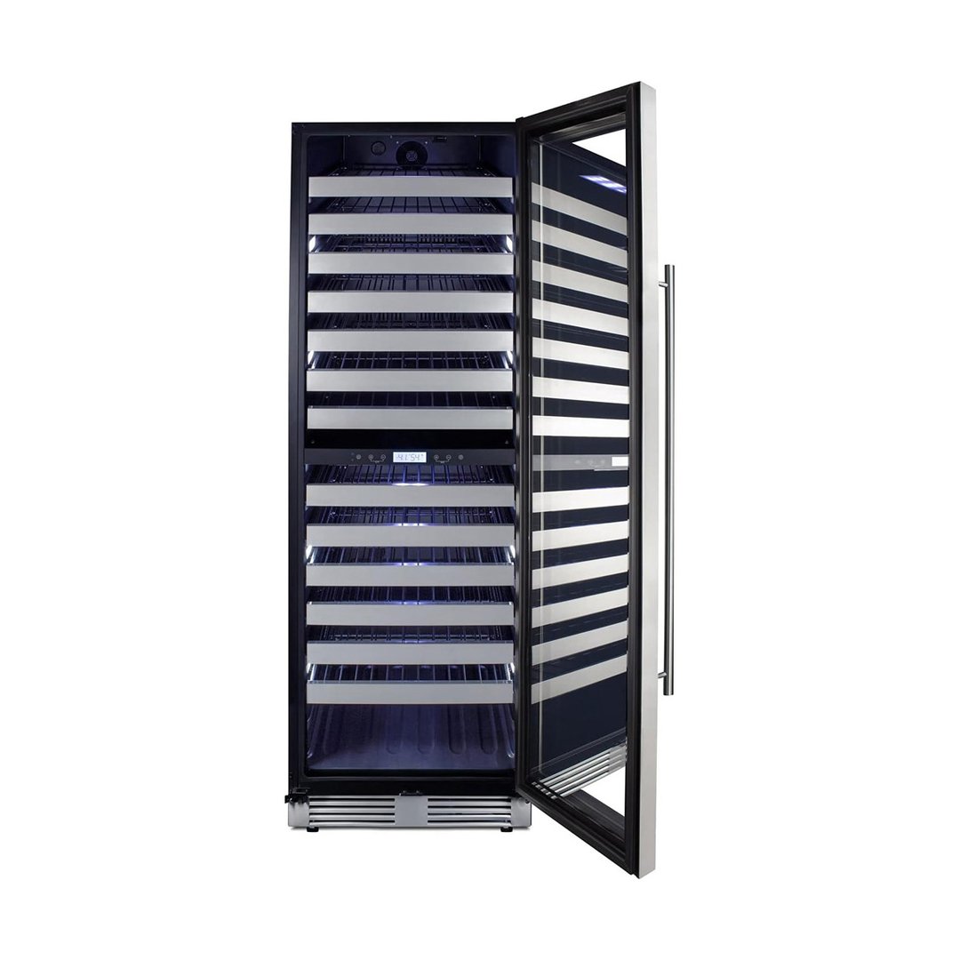 Summit SWCP2163CSS 24" Glass Door Wine Refrigerator, Dual Temperature, 163 Bottles