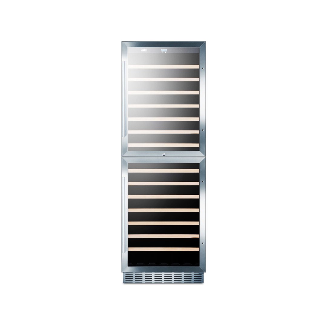 Summit SWC1875B 24" Glass Door Wine Refrigerator, Dual Temperature, 118 Bottles