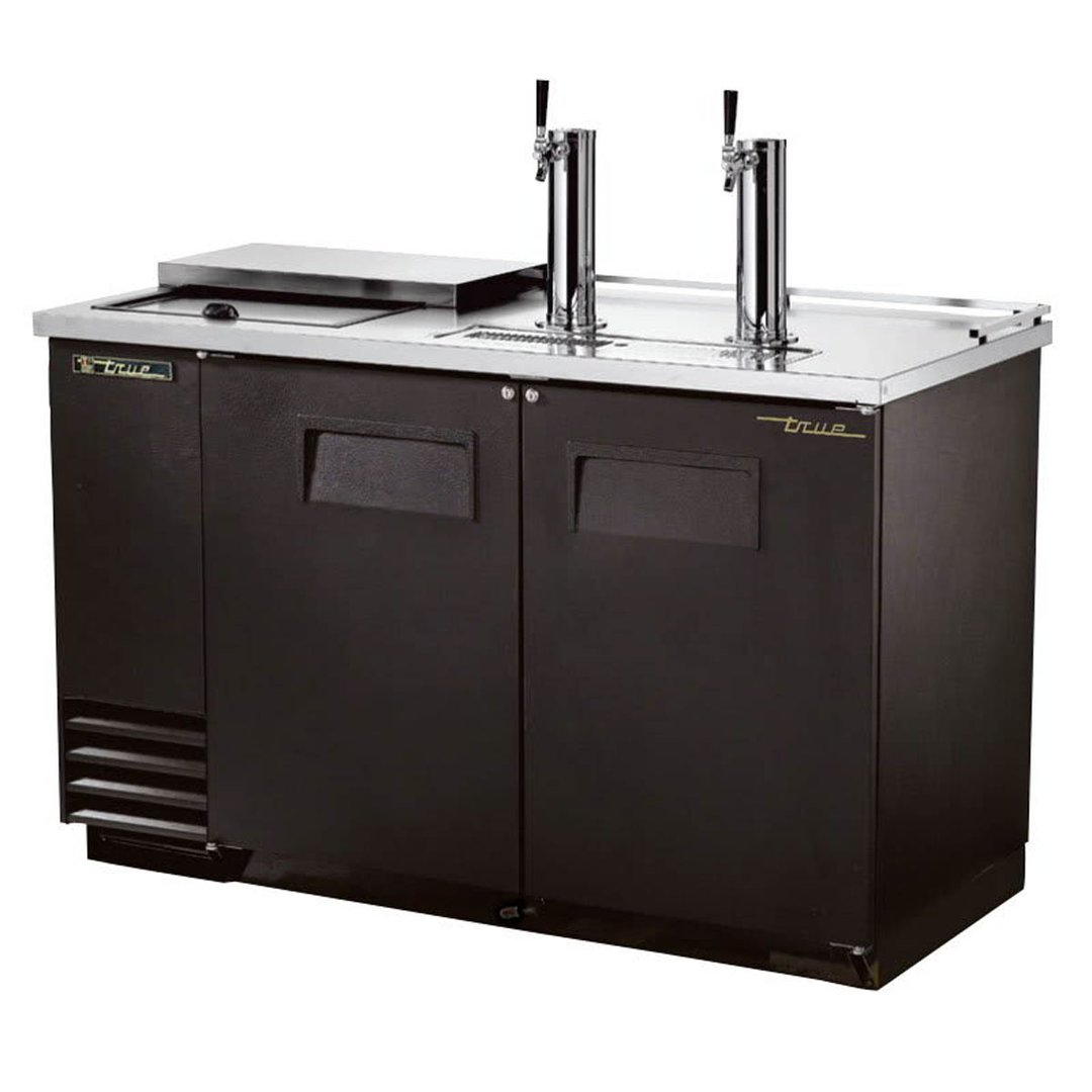 True TDD-2CT-HC 58" Solid Door Direct Draw Beer Dispenser with 2 Taps & 2 Keg Capacity