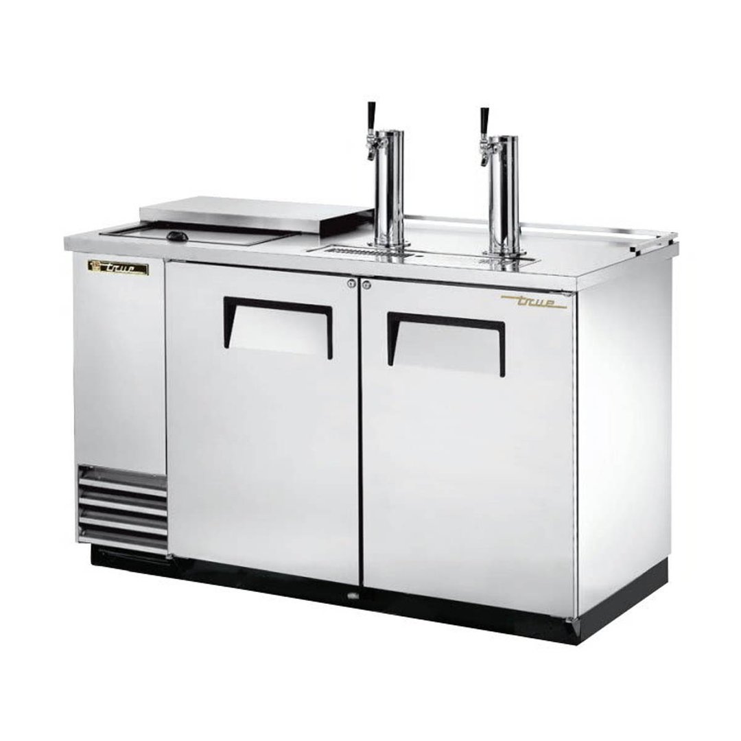 True TDD-2CT-S-HC 58" Solid Door Direct Draw Beer Dispenser with 2 Taps & 2 Keg Capacity