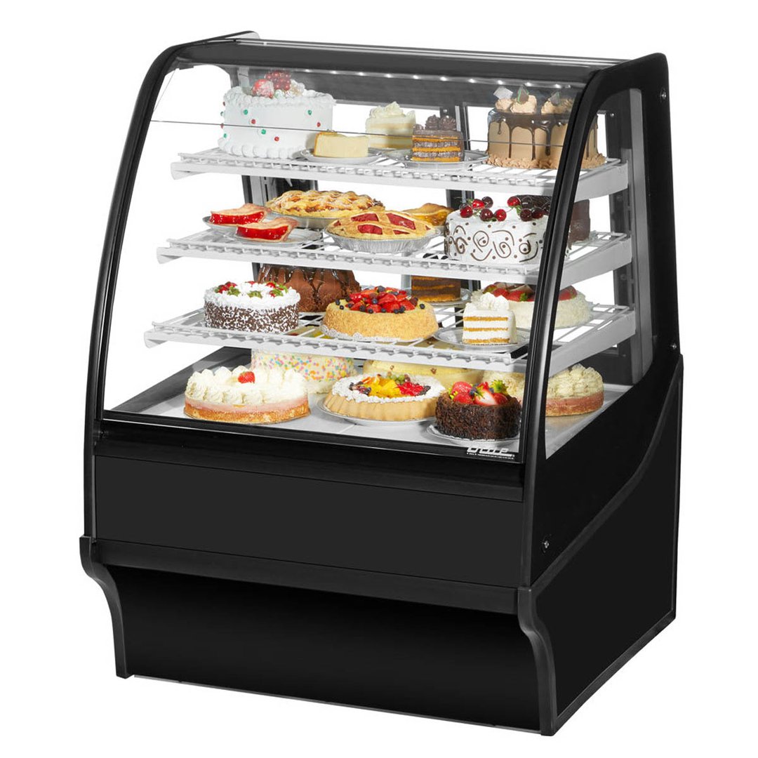 True TDM-R-36-GE/GE-B-W 36" Black Refrigerated Bakery Display Case