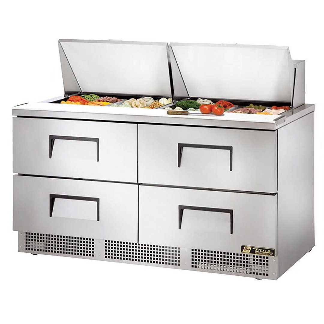 True TFP-64-24M-D-4 64" Mega Top Sandwich/Salad Prep Table w/ 4 Drawers, 24 Pans