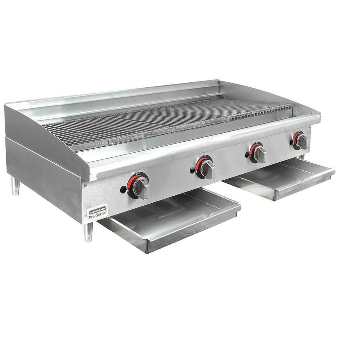 Toastmaster TMRC48 48" Countertop Gas Radiant Charbroiler w/ (4) Burners, 120.000 BTU