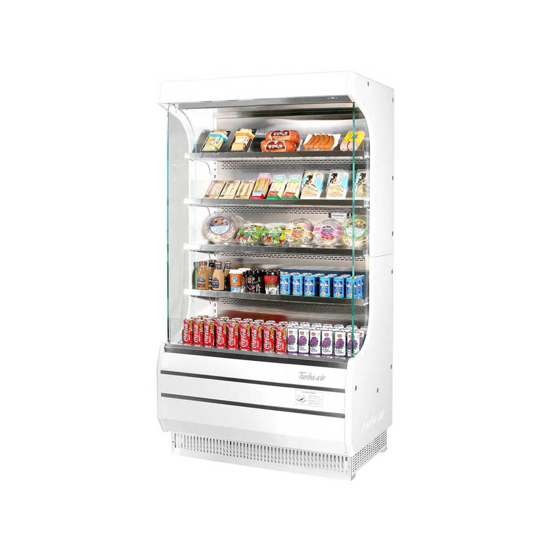 Turbo Air TOM-40W(B)-N 39" Vertical Open Air Merchandiser, Specify Exterior, Self-Contained, 4 Shelves, 14.4 cu. ft.