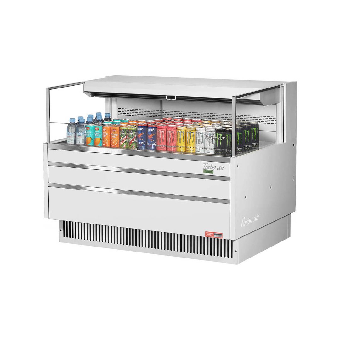 Turbo Air TOM-48L-UF-W(B)-1S-N 46" Horizontal Open Air Merchandiser, Specify Exterior, Self-Contained, Deck Only, 6.3 cu. ft.