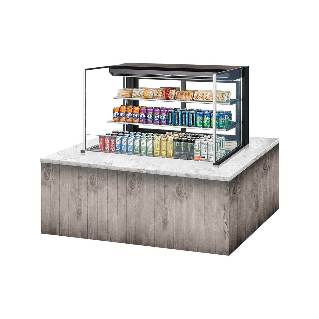 Turbo Air TOM-48L-UFD-W(B)-3SI-N 48" Drop In Open Refrigerated Deli Display Case