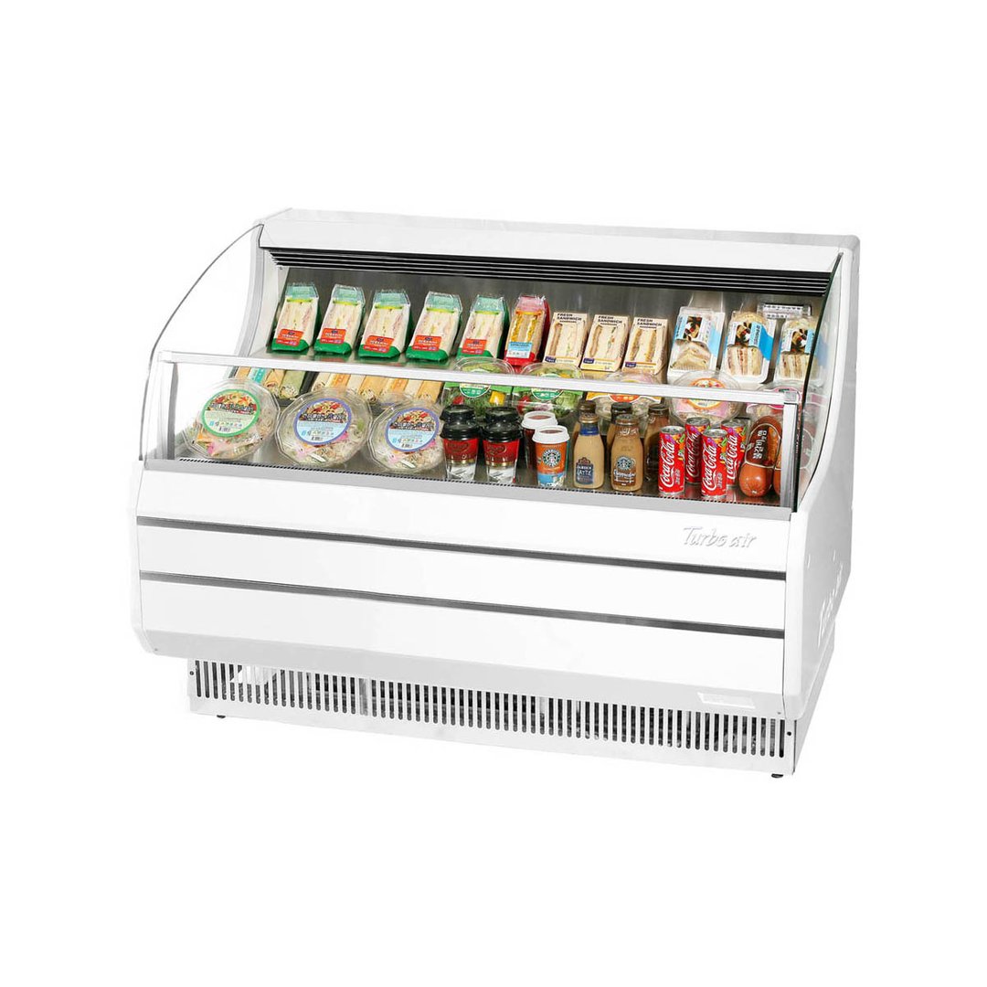 Turbo Air TOM-60SW-N 63" Horizontal Open Air Merchandiser in White, Self-Contained, 3 Shelf, 11.2 cu. ft.