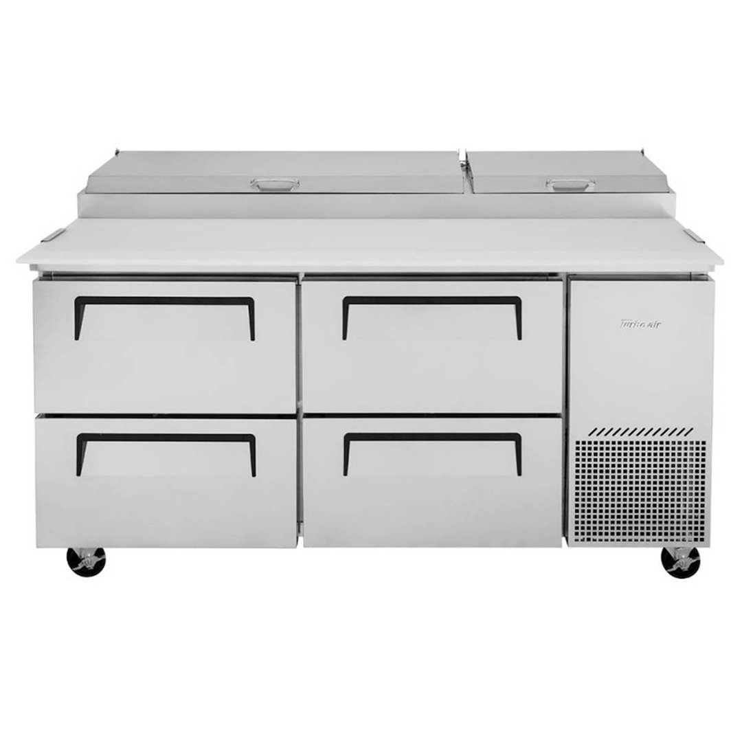 Turbo Air TPR-67SD-D4-N 67" Refrigerated Pizza Prep Table w/ 4 Drawers, 20 cu. ft.