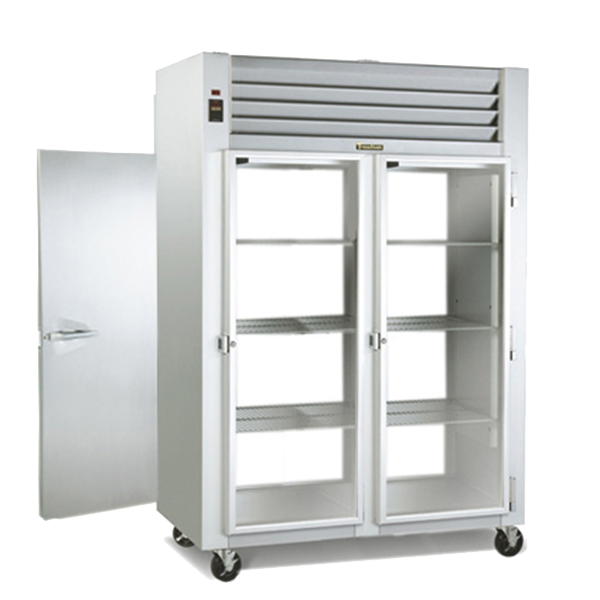 Traulsen G26055-032 52" Two Section Pass-Thru Refrigerator w/ 4 Solid-Glass Doors (left/left hinged), R290, 50.2 cu. ft.