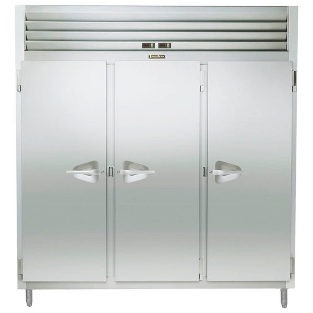 Traulsen RDT332NUT-FHS 76" 3-Section Reach-In Refrigerator/Freezer Combo w/ 3 Solid Doors, All Stainless Steel