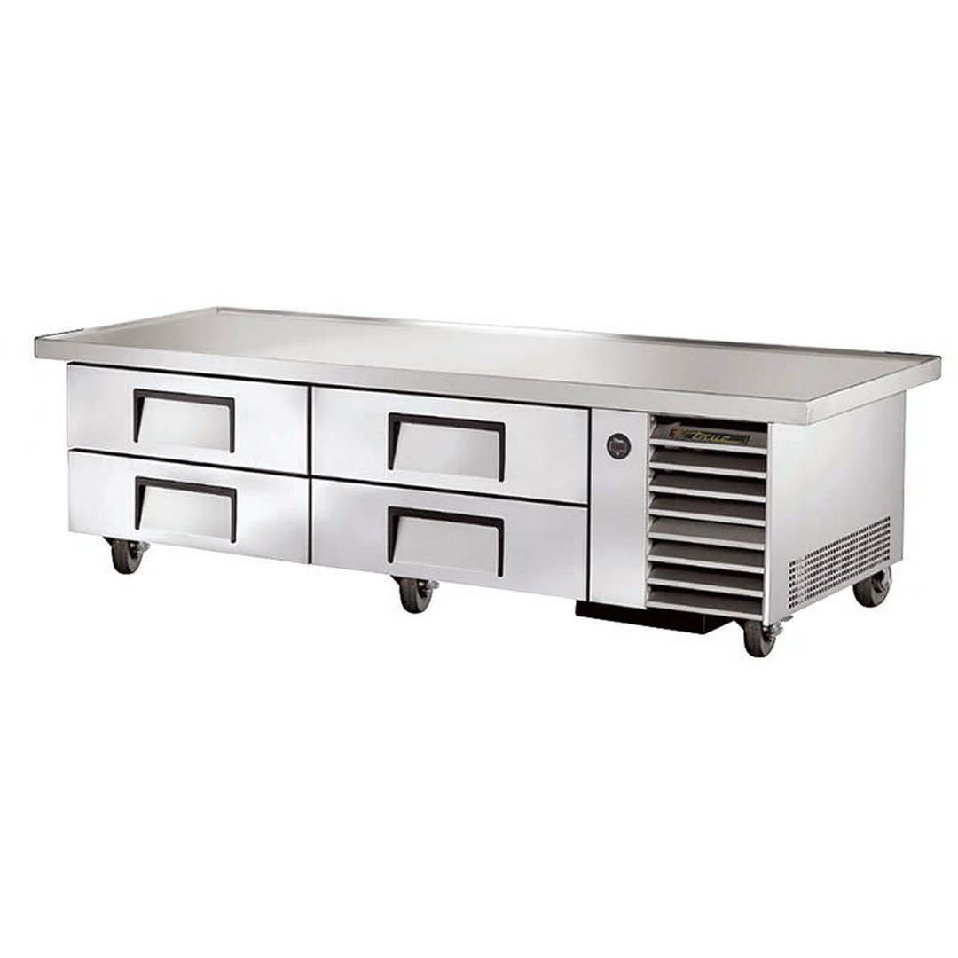 True TRCB-79-86 86" 4 Drawers Refrigerated Chef Base,  (8) 12" x 20" Pan Capacity