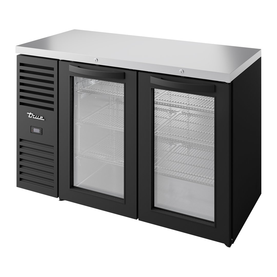 True TBR52-RISZ1-L-B-GG-1 52" Two Swing Glass Door Back Bar Refrigerator with LED Lighting