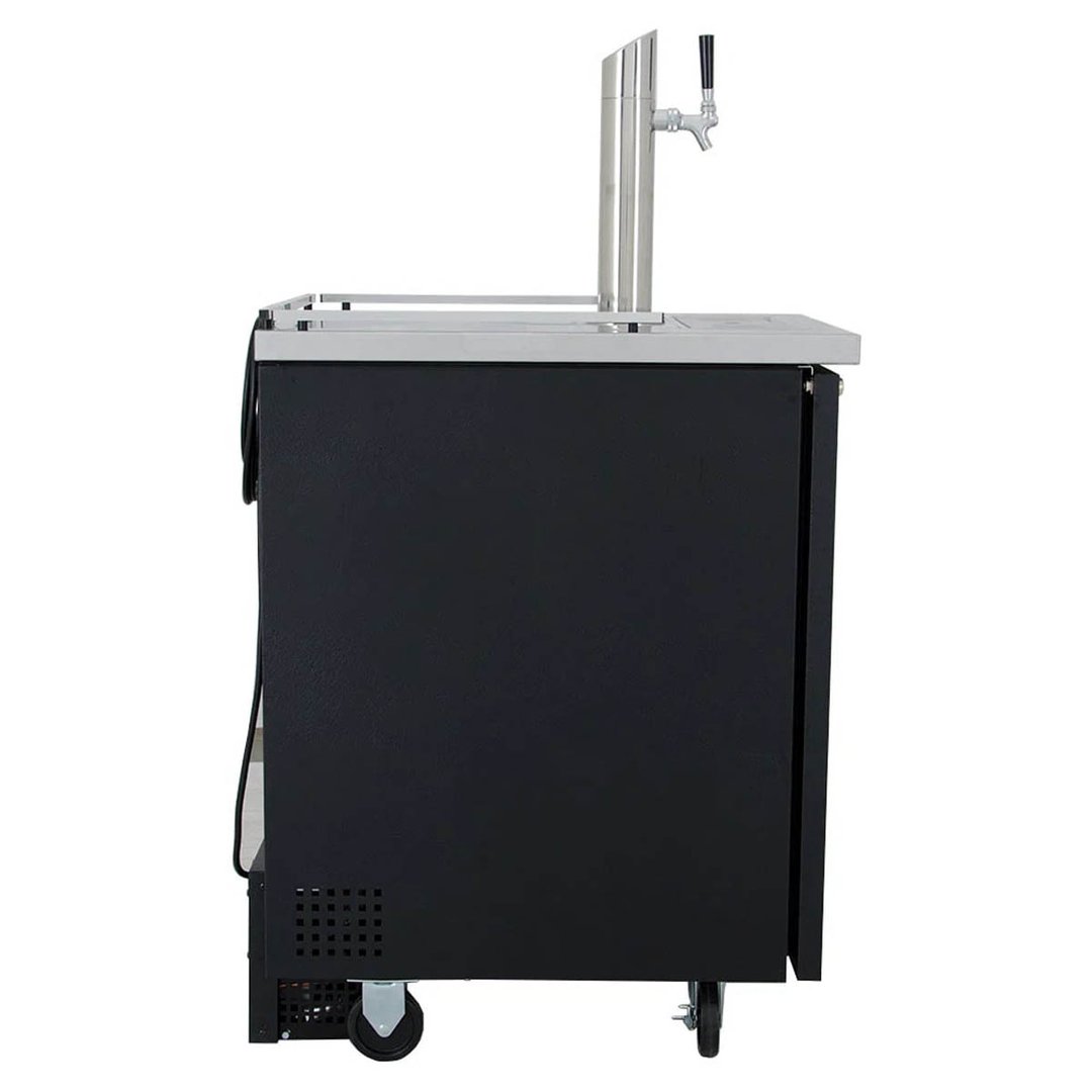True TDD-1-HC~CBST1 23" Black Vinyl Draft Beer Keg Cooler w/Cold Brew Coffee Tap | 1 Keg