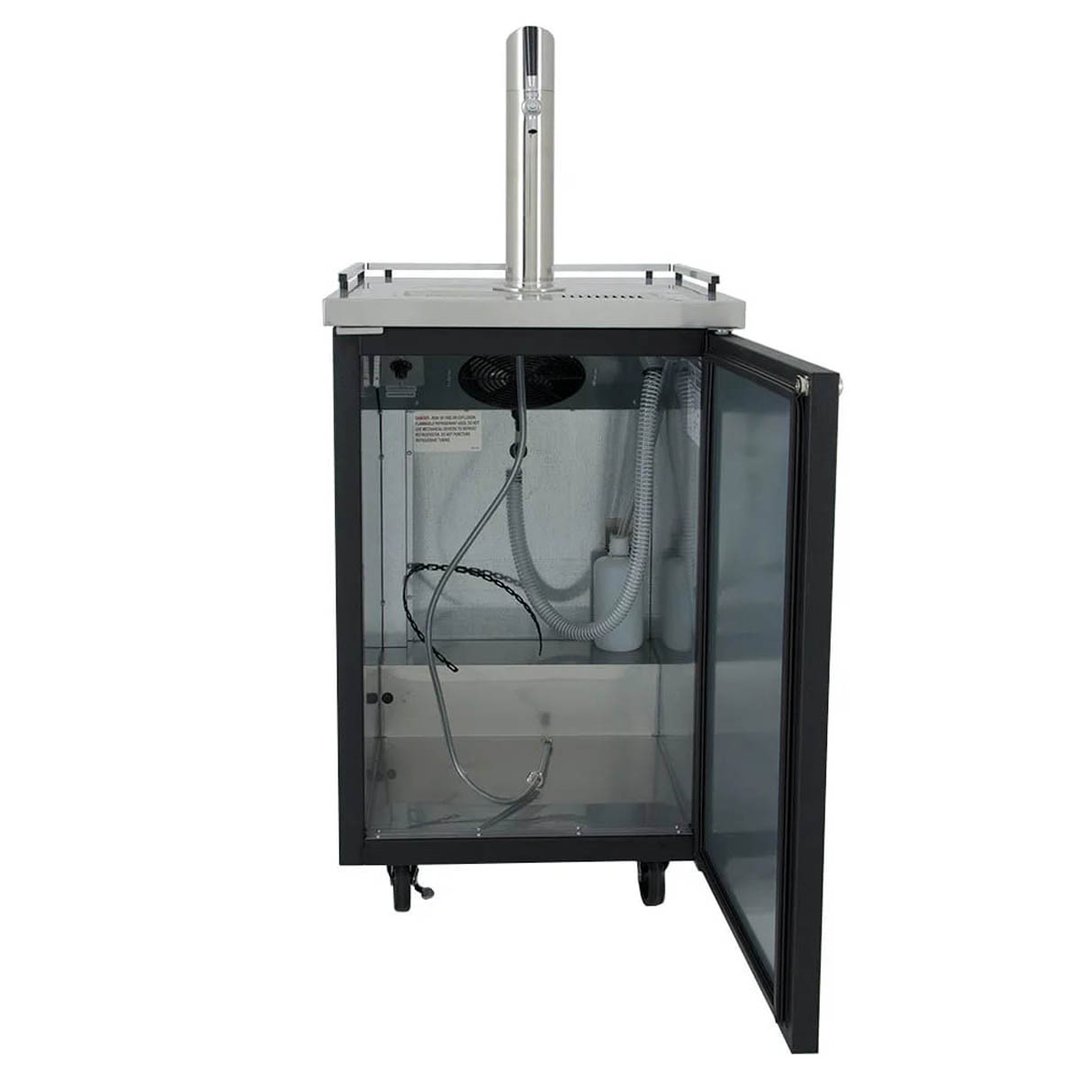 True TDD-1-HC~CBST1 23" Black Vinyl Draft Beer Keg Cooler w/Cold Brew Coffee Tap | 1 Keg
