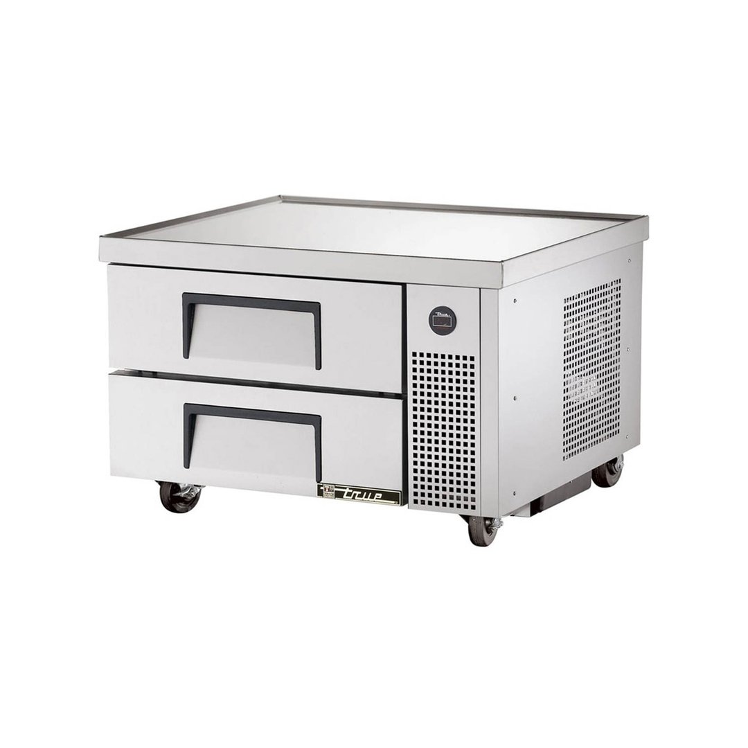 True TRCB-36 36" 2 Drawers Refrigerated Chef Base,  Stainless Steel Top w/ V Edge