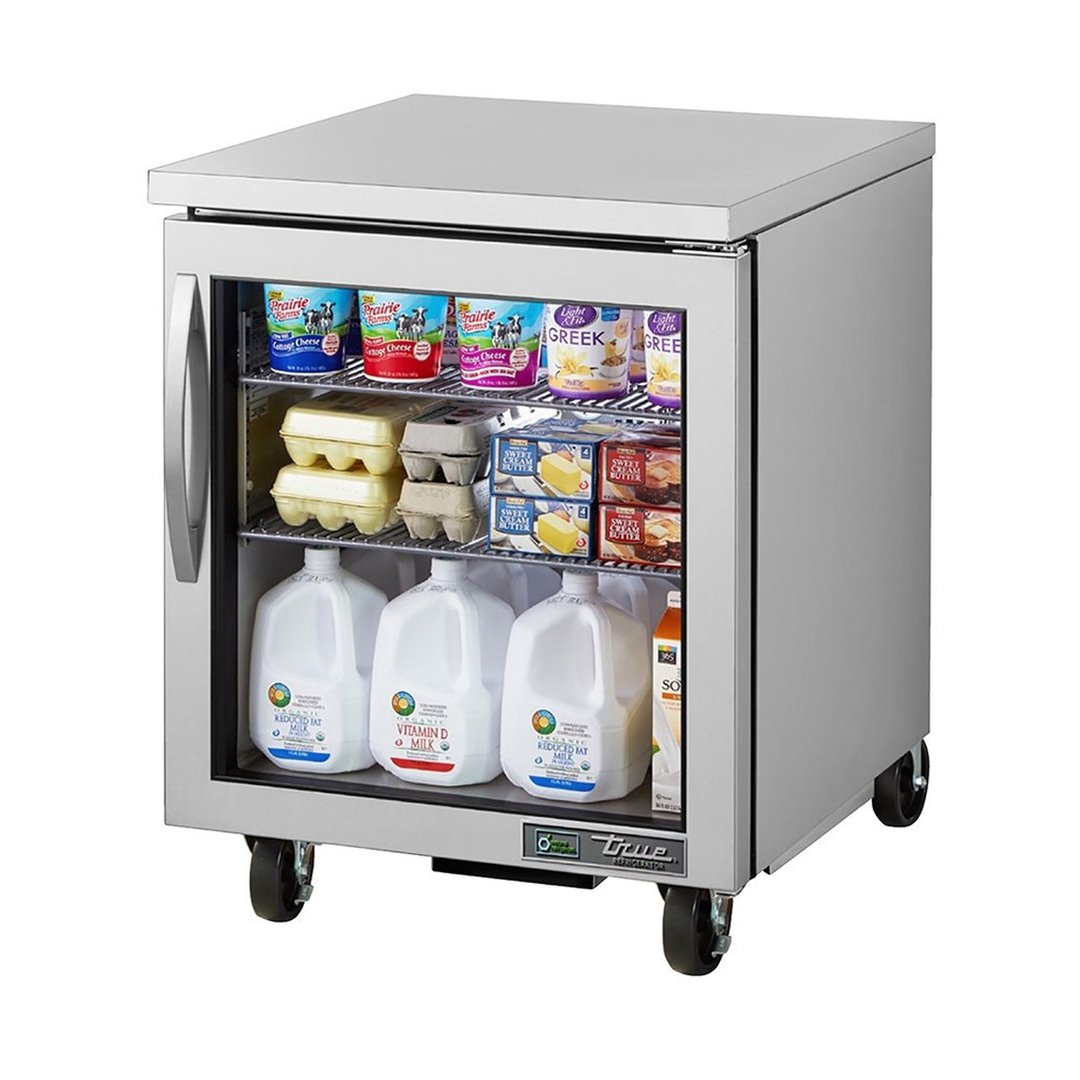 True TUC-27G-HC~FGD01 27" 1-Section Undercounter Refrigerator w/ 1 Glass Door