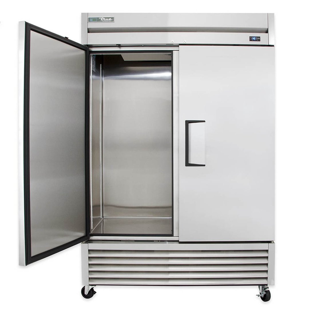 True TS-49-HC 54" Two Section Reach-In Refrigerator w/ 2 Solid Doors, Bottom Mount, Stainless Steel