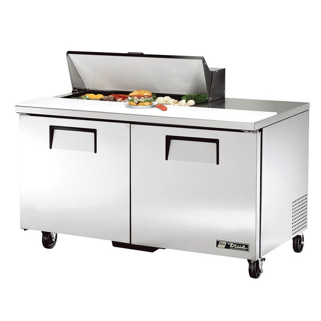 True TSSU-60-10-HC 60" Two Section Sandwich / Salad Prep Table w/ 2 Doors, 10 Pans