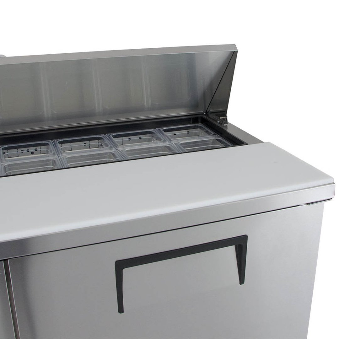 True TSSU-60-16-HC 60" Two Section Sandwich / Salad Prep Table w/ 2 Doors, 16 Pans