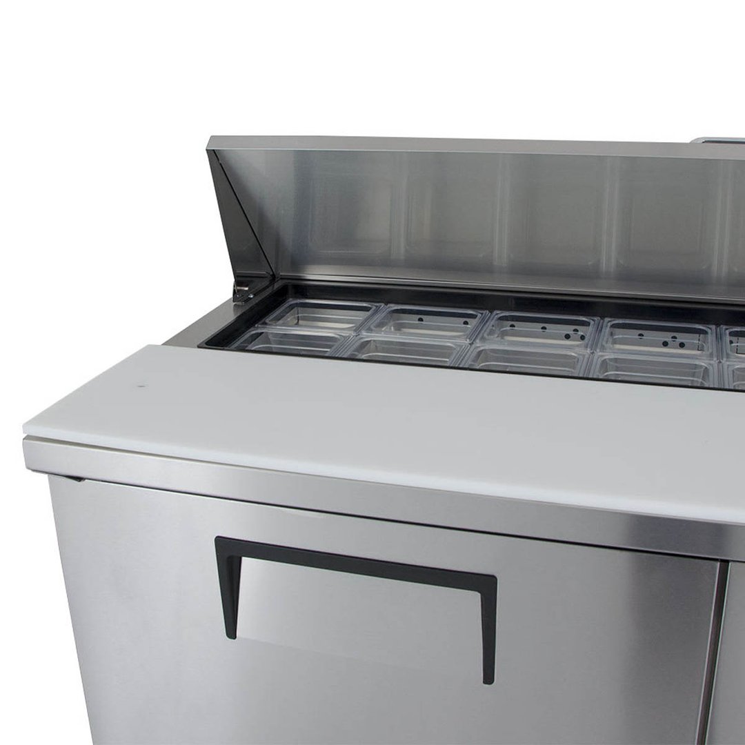True TSSU-60-16-HC 60" Two Section Sandwich / Salad Prep Table w/ 2 Doors, 16 Pans