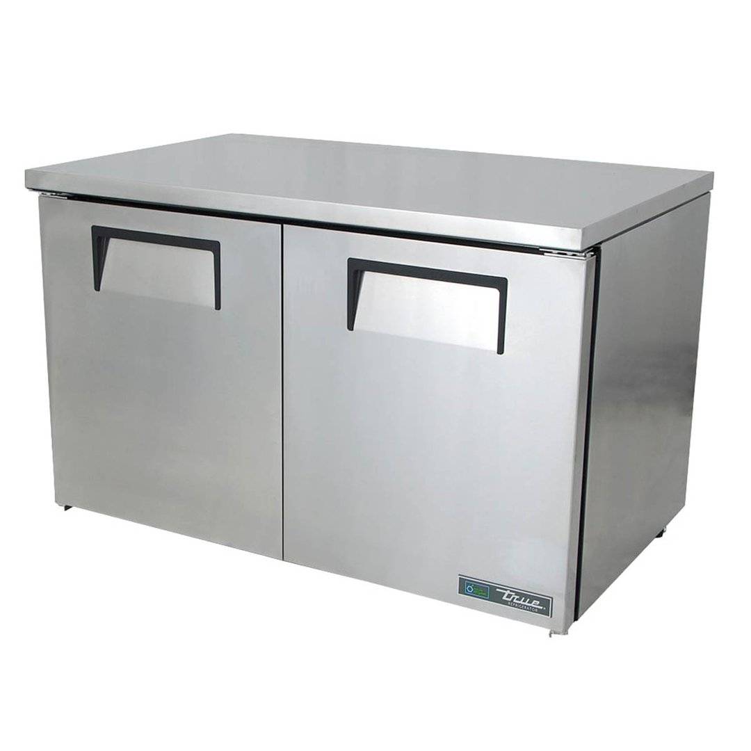 True TUC-48-LP-HC 48" 2-Section Undercounter Refrigerator w/ 2 Solid Doors, 12 cu ft
