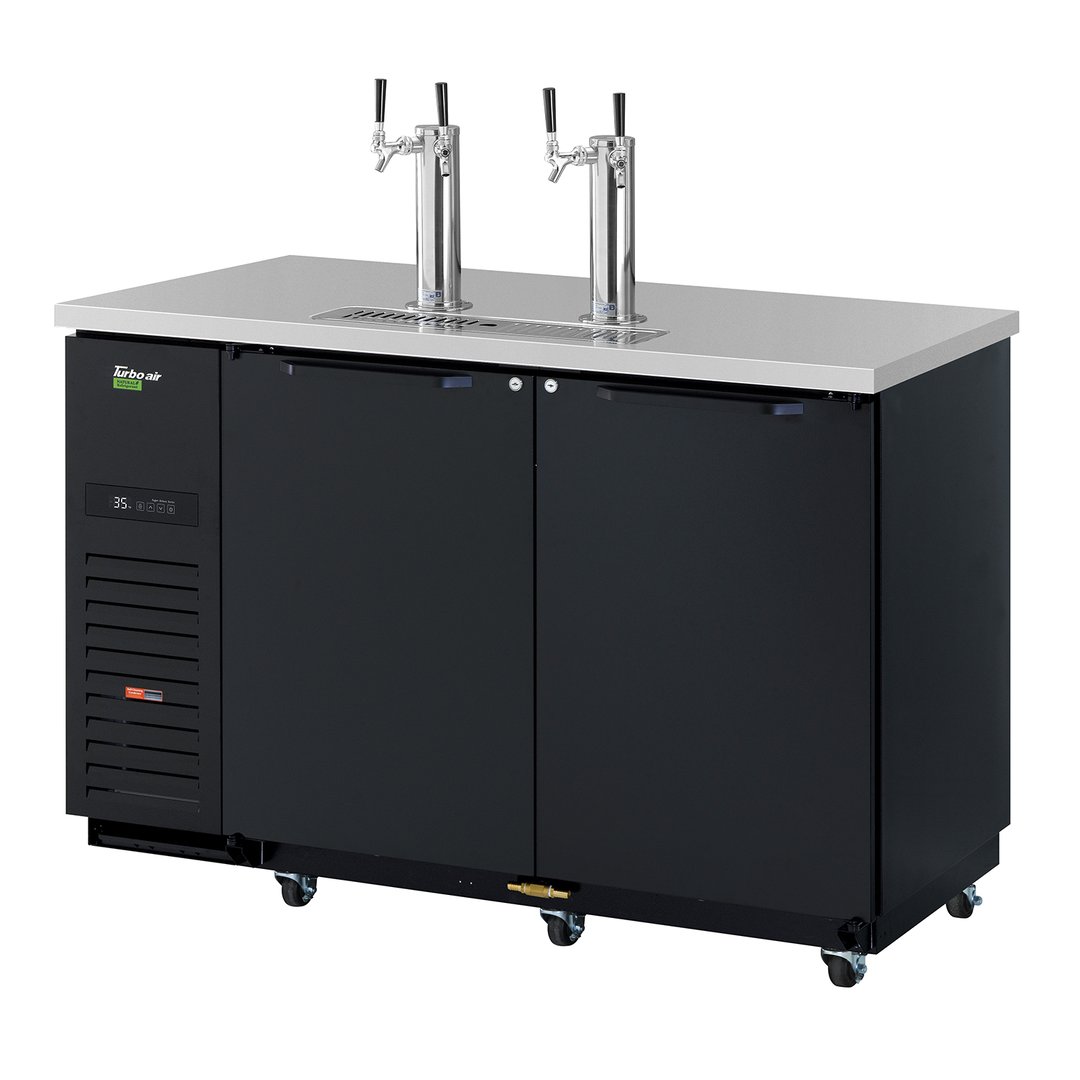 Turbo Air TBD-2SBD-N6 58" 2 Column Stainless Steel Beer Dispenser w/ 2 Keg Capacity
