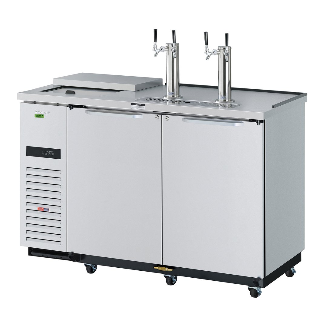 Turbo Air TCB-2SDD-N6 58" Draft Beer Cooler w/ 2 Kegs, 2 Dual-Tap Towers