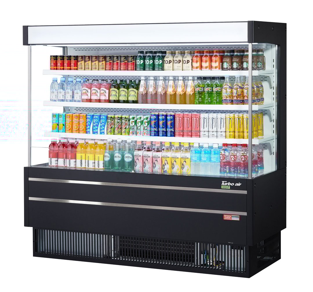 Turbo Air TOM-60MSEW(B)-N 64" Vertical Open Air Merchandiser, Specify Exterior, Self-Contained, 3 Shelves, 17.2 cu ft.