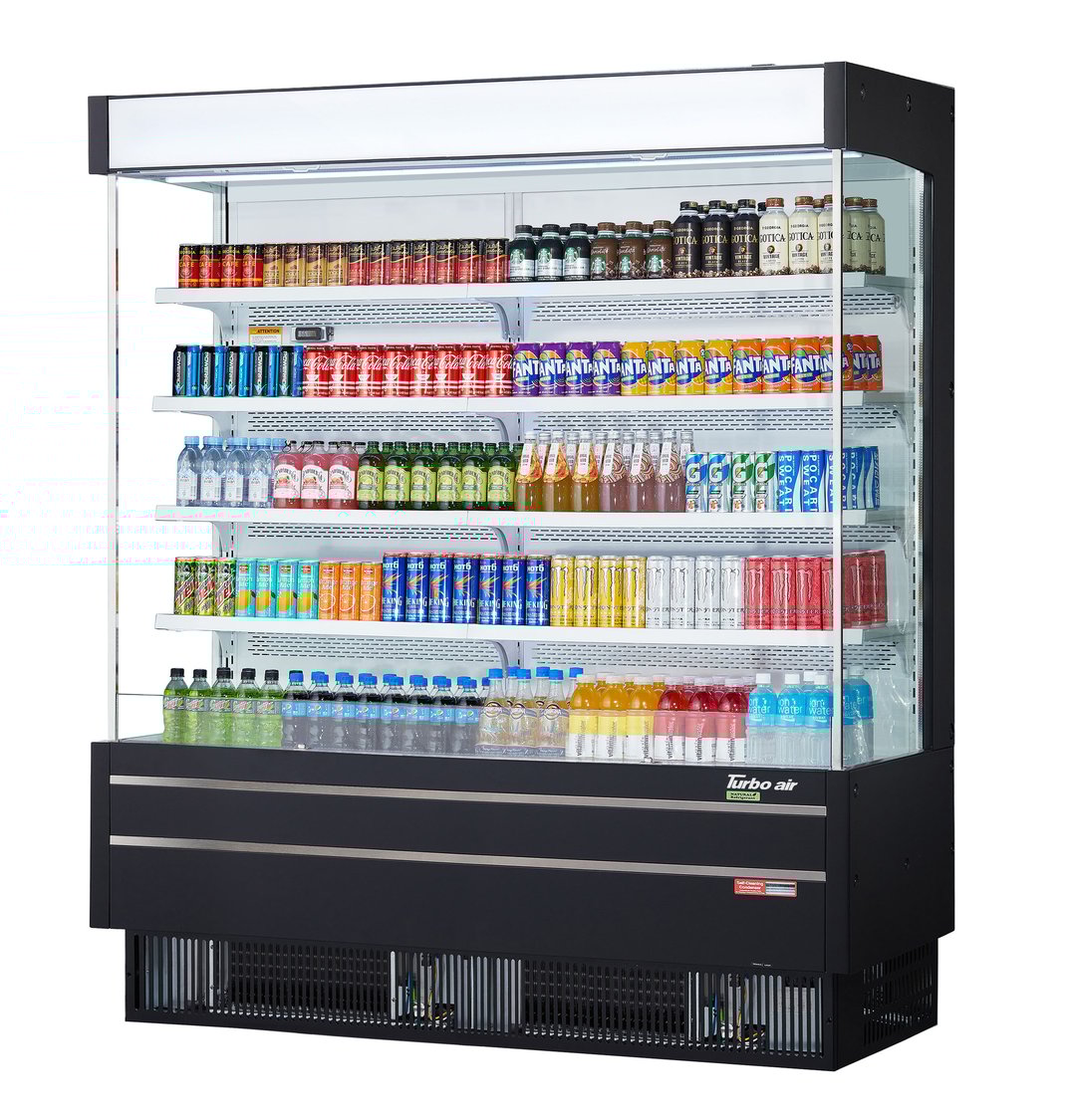 Turbo Air TOM-75MSEW(B)-N 76" Vertical Open Air Merchandiser, Specify Exterior, Self-Contained, 4 Shelves, 20.9 cu. ft