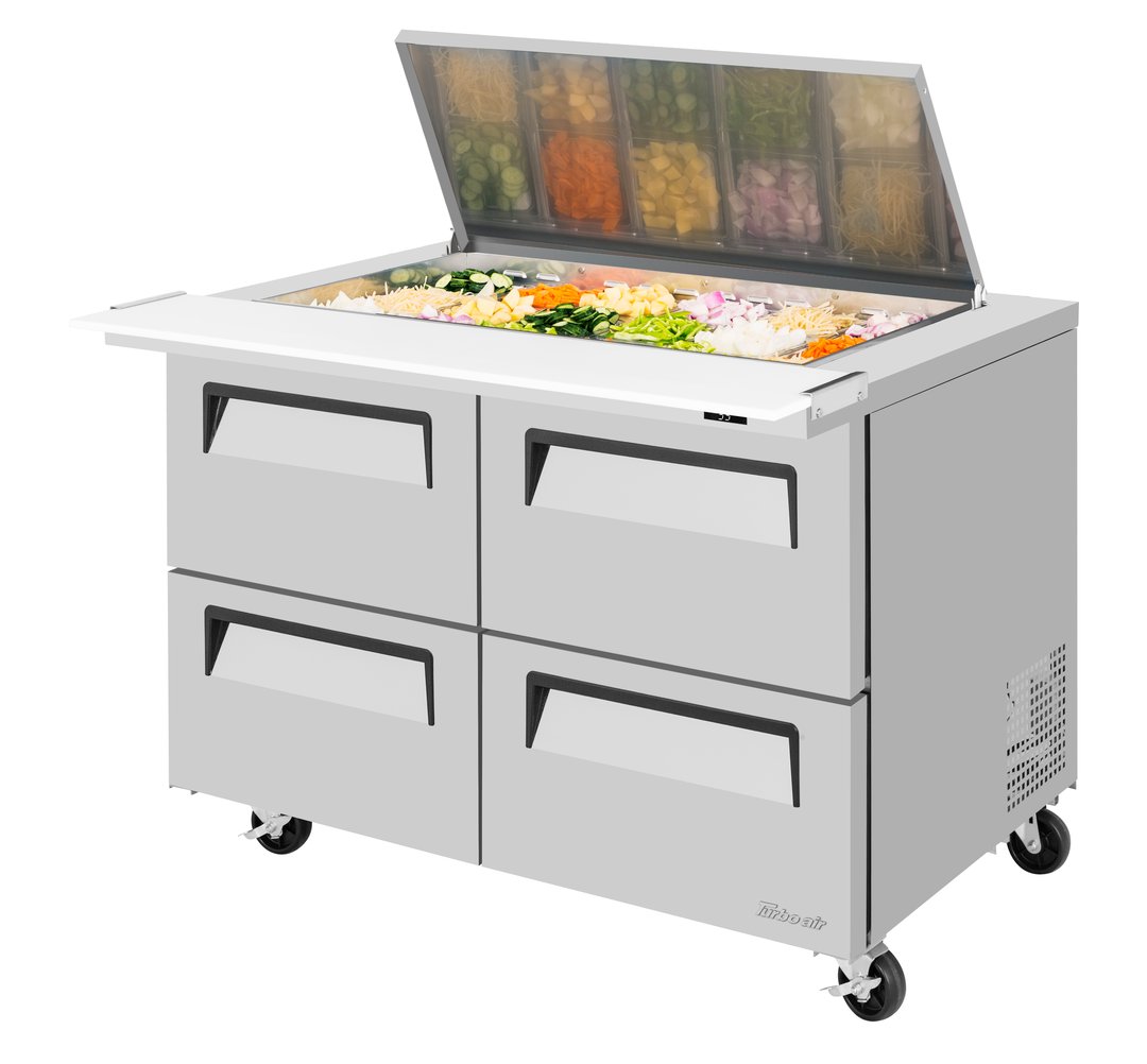 Turbo Air TST-48SD-18-D4-N-FL 48" Mega Top Sandwich/Salad Prep Table w/ 4 Drawers, 18 Pans