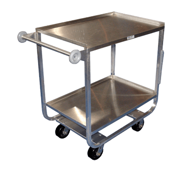 Winholt UC-2-2133SS Stainless Steel 2-Shelf Stocking Utility Cart w/ 500 lbs Per Shelf Capacity