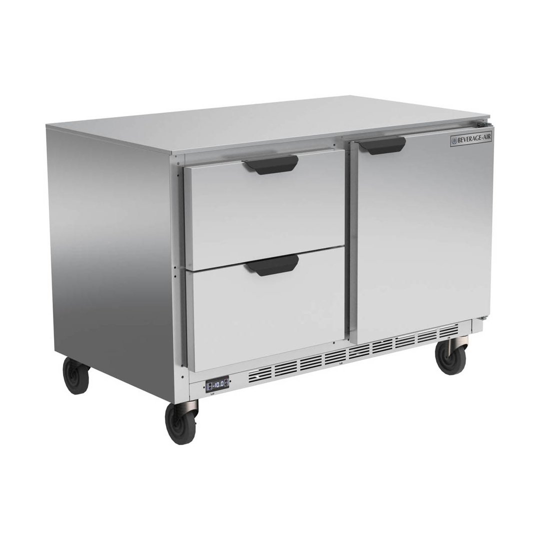 Beverage-Air UCFD48AHC-2 48" 2-Section Undercounter Freezer w/ 2 Drawers & 1 Door