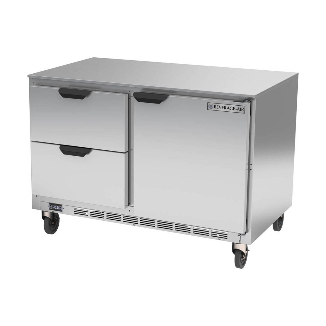 Beverage-Air UCFD48AHC-2 48" 2-Section Undercounter Freezer w/ 2 Drawers & 1 Door