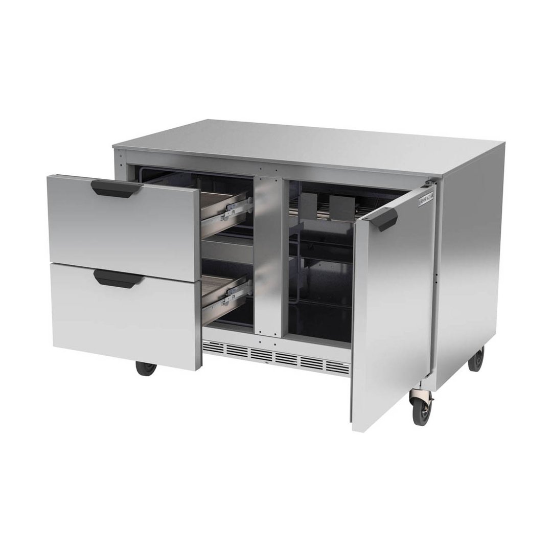Beverage-Air UCFD48AHC-2 48" 2-Section Undercounter Freezer w/ 2 Drawers & 1 Door