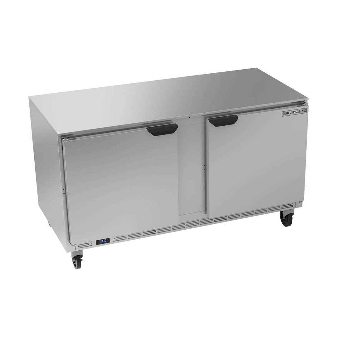 Beverage Air UCR60AHC 60" Two Section Undercounter Refrigerator w/ 2 Doors, 14.75 cu. ft.