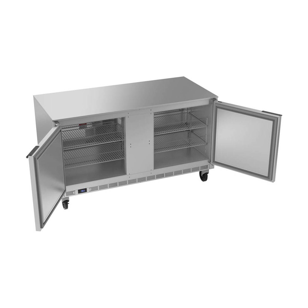 Beverage Air UCR60AHC 60" Two Section Undercounter Refrigerator w/ 2 Doors, 14.75 cu. ft.