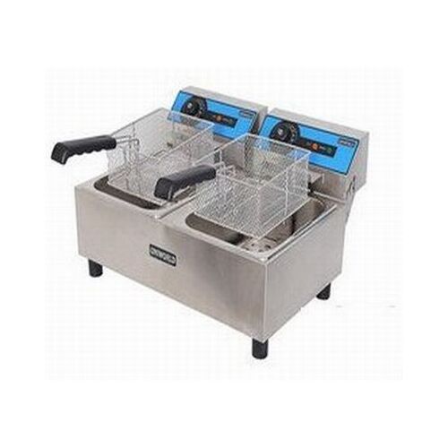 Uniworld UEF-102 Split Pot Countertop Electric Fryer w/ 2 Baskets, 20-Liter Capacity, High Feet