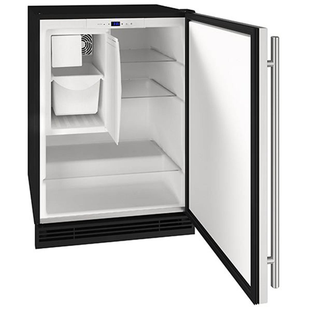 U-Line UHRI124-SS01A 24" Undercounter Freezer/Refrigerator w/ 1 Solid Door, 8-lb. Ice Capacity