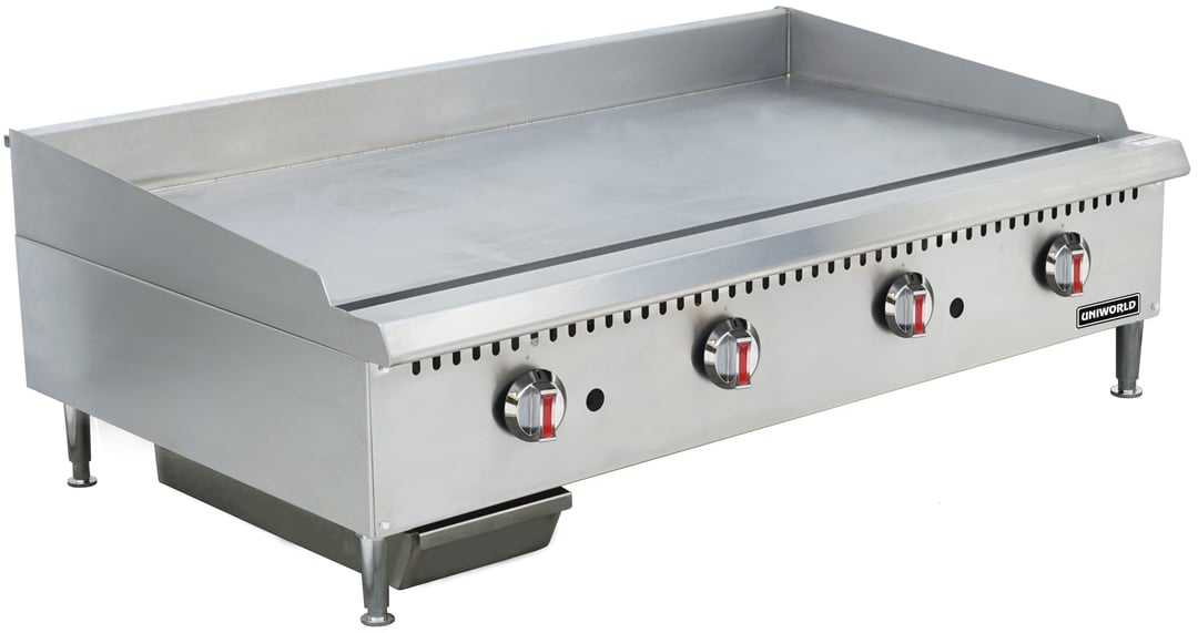 Uniworld UPGG-48E 48" Countertop Manual Gas Griddle, 3/4" Steel Plate, 120.000 BTU