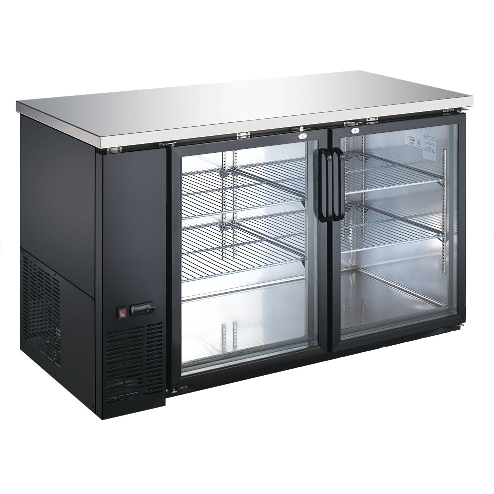 U-STAR USBB-5928G 59" Back Bar Bottle Cooler by Admiral Craft w/ 2 Glass Doors, 19.0 cu. ft.